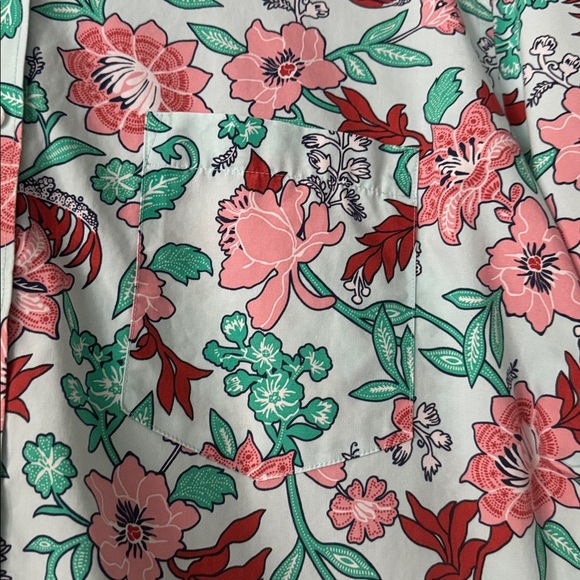 Lands End Floral Print Button Down Supina Cotton blouse Top plus size Womens 26W - Picture 7 of 12